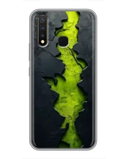 Чохол для Vivo Y19 з картинкою «Салатовий розлом скелі»