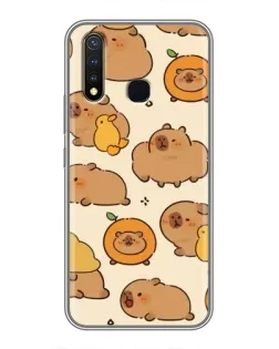 Чохол для Vivo Y19 з картинкою «Капібари з апельсинами»