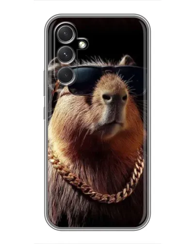 Чехол для Vivo Y19s GT с картинкой «Капибара золотая цепь»
