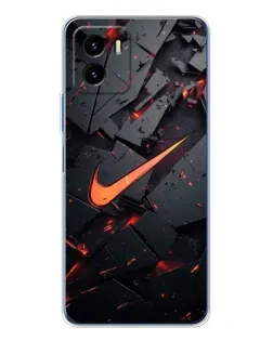Чехол для Vivo Y19s Pro с картинкой «Nike — эффект разломов»
