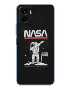 Чехол для Vivo Y19s Pro с картинкой «NASA — шагаем по Луне»