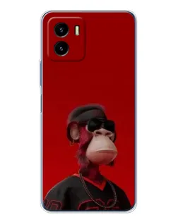 Чехол для Vivo Y19s Pro с картинкой «Bored Ape в красном»