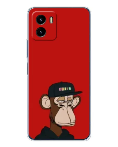 Чехол для Vivo Y19s Pro с картинкой «Bored Ape — красный фон» Чехол для Vivo Y19s Pro с картинкой «Bored Ape — красный фон»