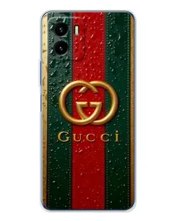 Чехол для Vivo Y19s Pro с картинкой «Gucci — фирменная полоса и золото» Чехол для Vivo Y19s Pro с картинкой «Gucci — фирменная полоса и золото»