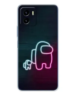 Чехол для Vivo Y19s Pro с картинкой «Among Us неон-арт»
