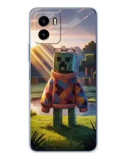 Чехол для Vivo Y19s Pro с картинкой «Крипер в свитере»