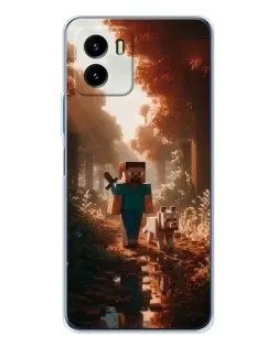 Чехол для Vivo Y19s Pro с картинкой «Стив в лесу»