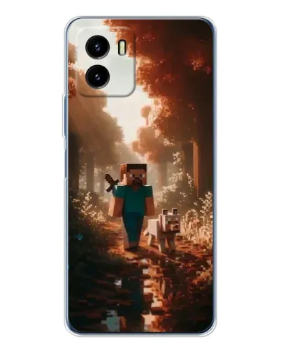 Чехол для Vivo Y19s Pro с картинкой «Стив в лесу»