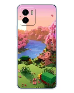 Чехол для Vivo Y19s Pro с картинкой «Розовое дерево Minecraft»