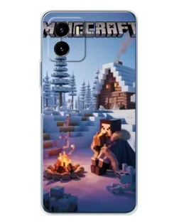 Чехол для Vivo Y19s Pro с картинкой «Зимний Minecraft»