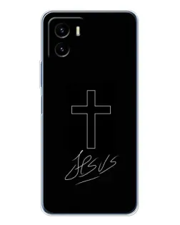 Чехол для Vivo Y19s Pro с картинкой «Графический крест Jesus»