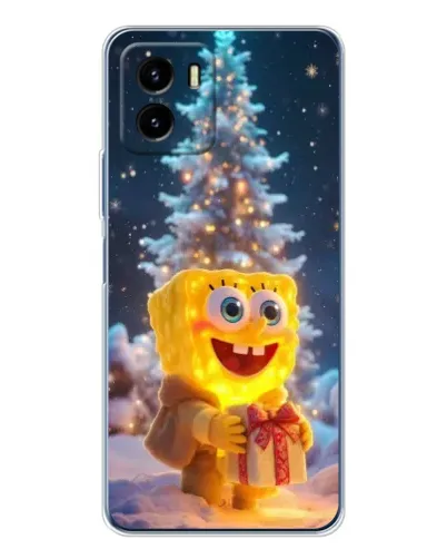 Чехол для Vivo Y19s Pro с картинкой «Рождественский Спанч Боб»