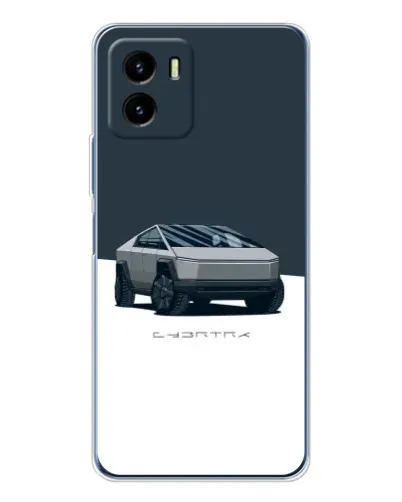 Чехол для Vivo Y19s Pro с картинкой «Серебристый Cybertruck Tesla»