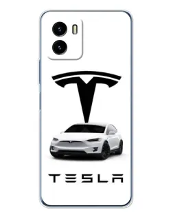 Чехол для Vivo Y19s Pro с картинкой «Tesla White Style»