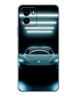 Чехол для Vivo Y19s Pro с картинкой «Tesla в неоне»