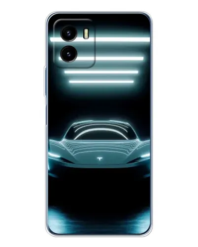 Чехол для Vivo Y19s Pro с картинкой «Tesla в неоне»