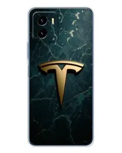 Чехол для Vivo Y19s Pro с картинкой «Мраморная Tesla Gold»