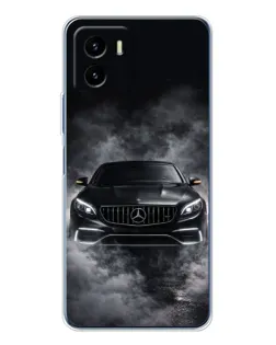 Чехол для Vivo Y19s Pro с картинкой «Mercedes в дыму»
