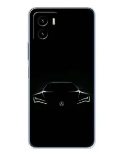 Чехол для Vivo Y19s Pro с картинкой «Mercedes — силуэт авто»