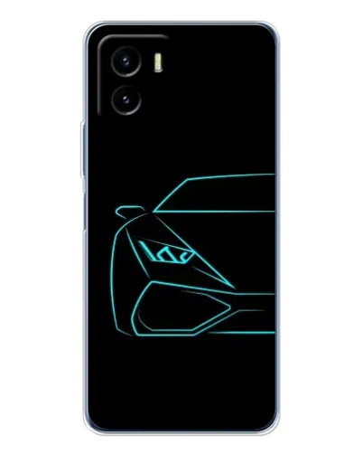 Чехол для Vivo Y19s Pro с картинкой «Голубой силуэт Lamborghini»