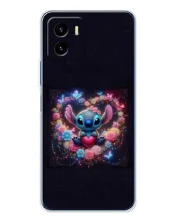 Чехол для Vivo Y19s Pro с картинкой «Stitch в цветах»
