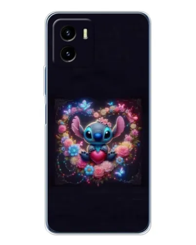 Чохол для Vivo Y19s Pro з картинкою «Stitch у квітах»