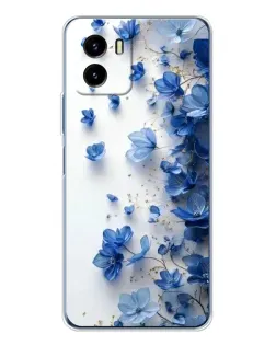 Чехол для Vivo Y19s Pro с картинкой «Голубой цветочный каскад»