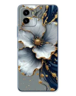 Чехол для Vivo Y19s Pro с картинкой «Белый цветок и золотой флюид»