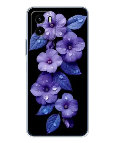 Чехол для Vivo Y19s Pro с картинкой «Фиолетовые цветы с росою» Чехол для Vivo Y19s Pro с картинкой «Фиолетовые цветы с росою»