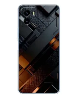 Чехол для Vivo Y19s Pro с картинкой «Черные геометрические блоки»