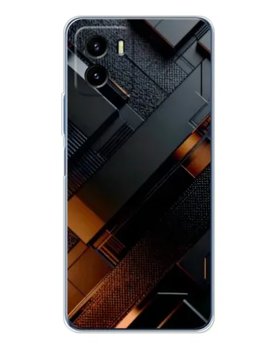 Чехол для Vivo Y19s Pro с картинкой «Черные геометрические блоки»