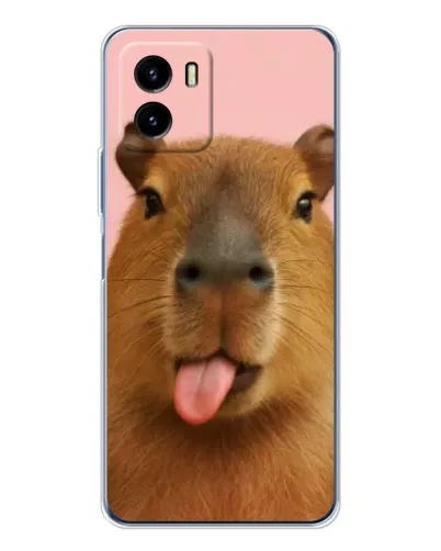 Чехол для Vivo Y19s Pro с картинкой «Капибара с языком»