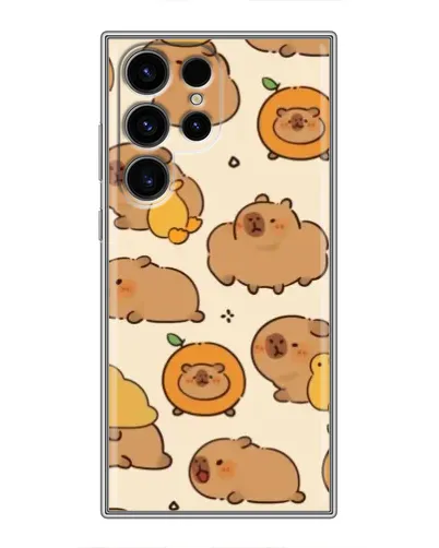 Чехол для Vivo Y19s с картинкой «Капибары с апельсинами»