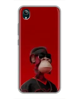 Чехол для Vivo Y1s с картинкой «Bored Ape в красном»