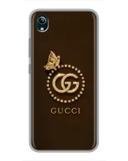 Чехол для Vivo Y1s с картинкой «Gucci — золотая бабочка»
