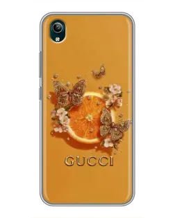 Чехол для Vivo Y1s с картинкой «Gucci — золотые бабочки»