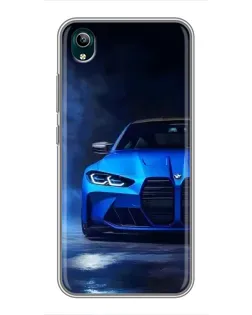 Чехол для Vivo Y1s с картинкой «Голубая BMW M4»