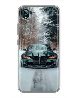 Чехол для Vivo Y1s с картинкой «BMW в зимнем лесу»