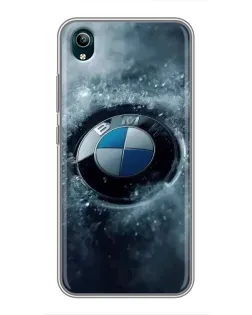 Чехол для Vivo Y1s с картинкой «Логотип BMW — лед»