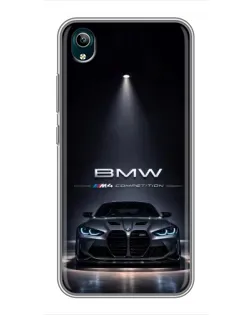 Чехол для Vivo Y1s с картинкой «BMW сквозь ночной город»