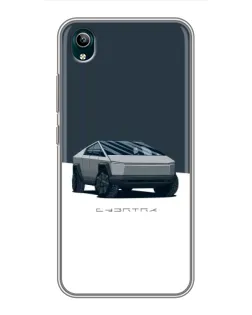 Чехол для Vivo Y1s с картинкой «Серебристый Cybertruck Tesla»