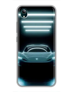Чехол для Vivo Y1s с картинкой «Tesla в неоне»