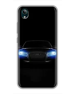 Чехол для Vivo Y1s с картинкой «Audi в неоне»