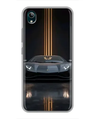 Чехол для Vivo Y1s с картинкой «Lamborghini золотые линии»
