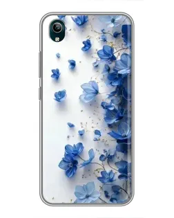 Чехол для Vivo Y1s с картинкой «Голубой цветочный каскад»