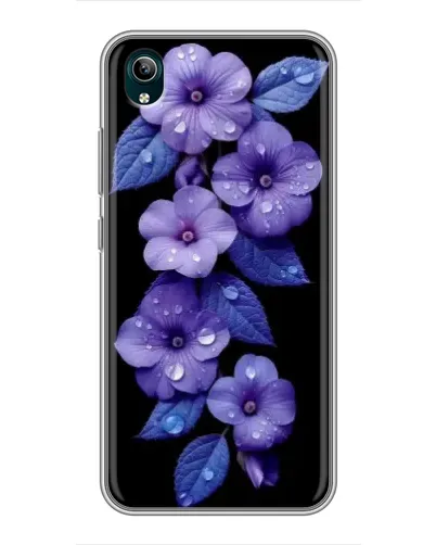 Чехол для Vivo Y1s с картинкой «Фиолетовые цветы с росою»