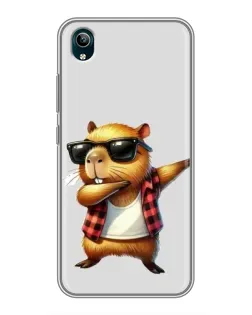 Чехол для Vivo Y1s с картинкой «Капибара рэпер даб»