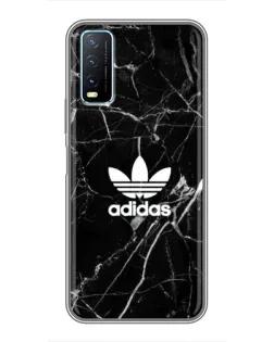 Чехол для Vivo Y20 с картинкой «Белый мрамор Adidas»
