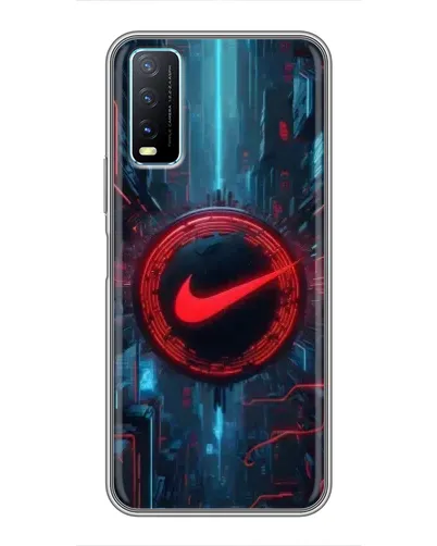 Чехол для Vivo Y20 с картинкой «Техногенный стиль Nike»