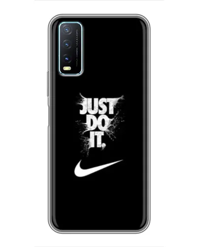 Чехол для Vivo Y20 с картинкой «Текстовый принт Nike»